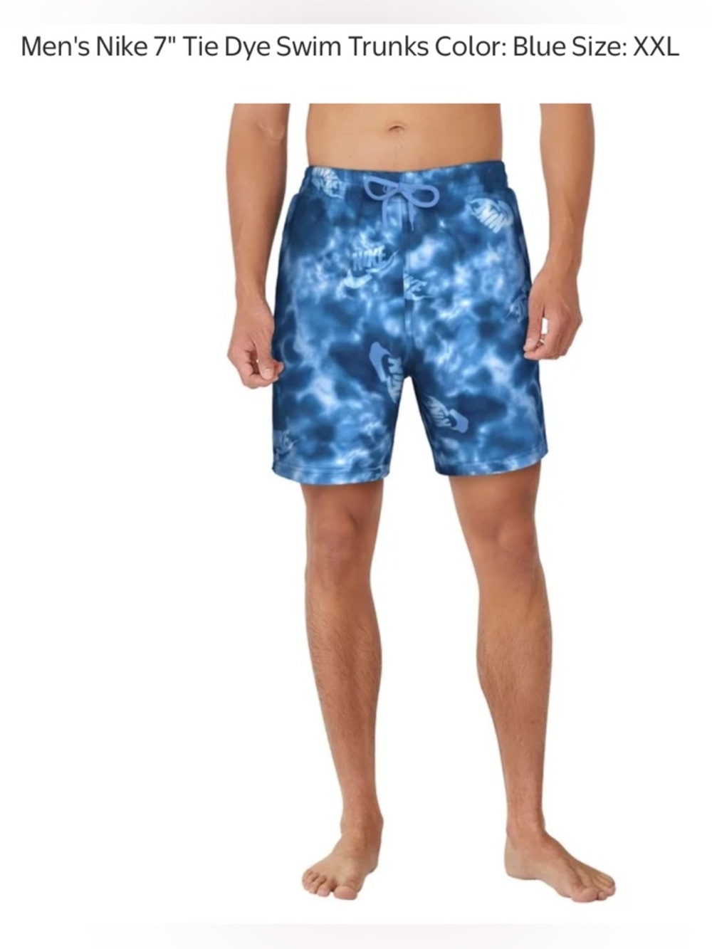 Nike Men’s Blue Tie-Dye Swim Trunks